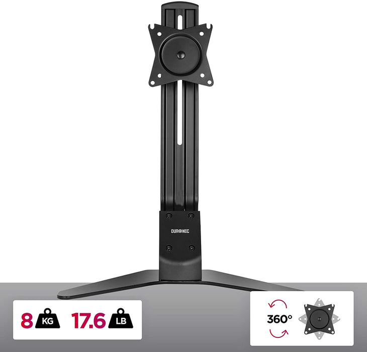 Duronic DM12D1 Supporto da scrivania per 1 monitor 17  27 staffa supporto monitor / schermo da tavolo VESA MAX 100 x 100mm struttura in acciaio base in metallo battuto portata 8kg