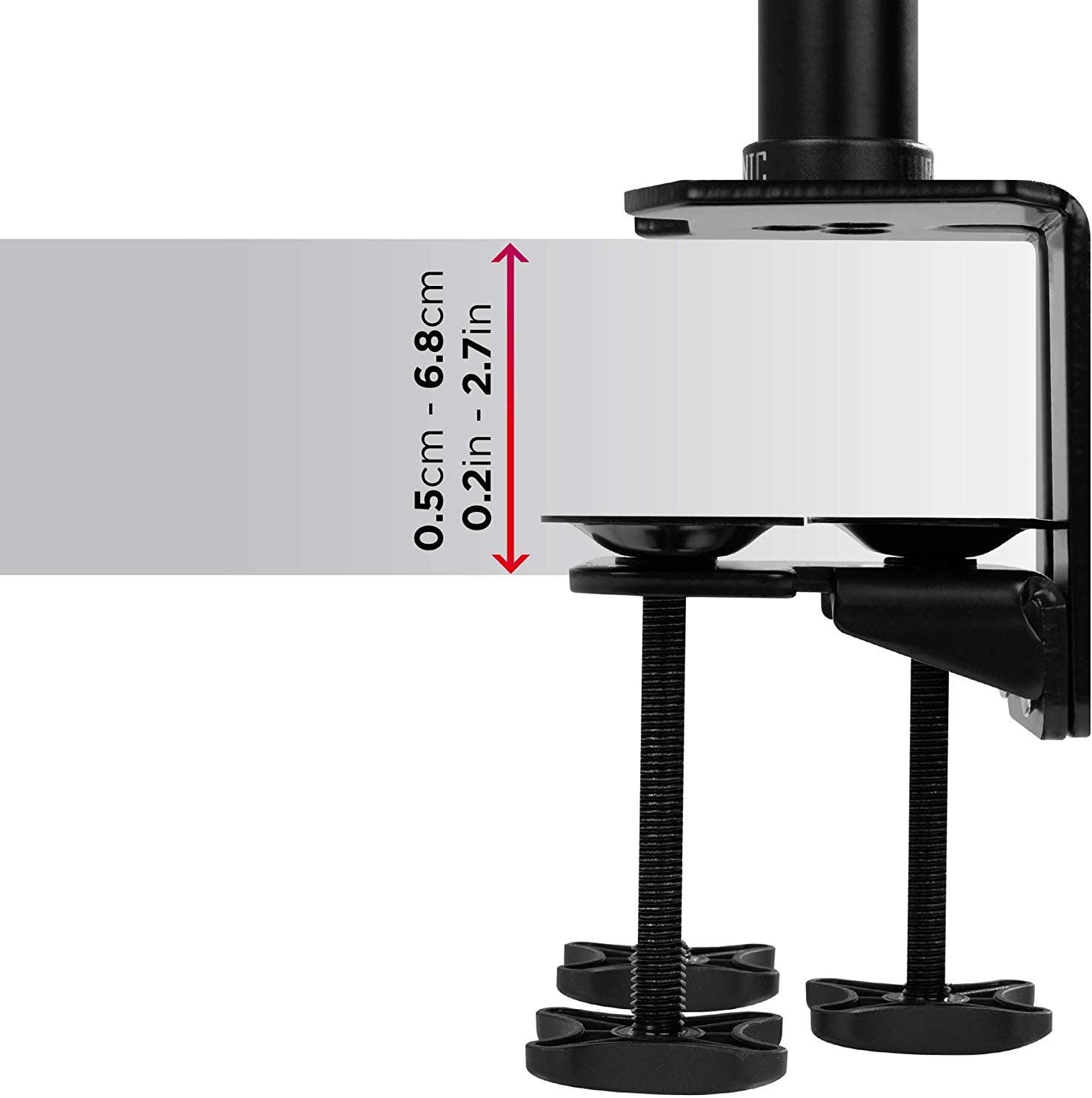 Duronic DM453 Braccio per 3 monitor da 15 a 27 pollici | Supporto schermi doppio | Inclinazione e altezza regolabile | VESA 75 100 | Supporto monitor ergonomico doppio articolato per PC nero