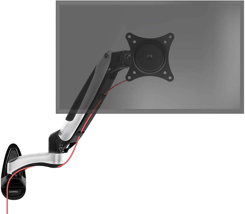 Duronic DM65W1X2 Supporto monitor da parete | Per schermi da 15 a 27 pollici | Inclinazione regolabile | Capacità 8 kg |VESA 70 100 | Supporto ergonomico murale | Con ganci gestione cavi | Universale