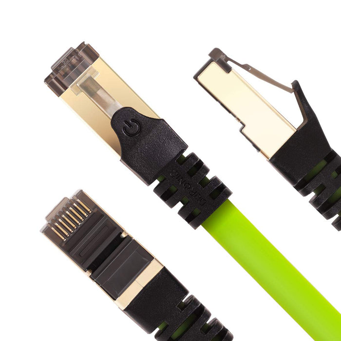 Duronic CAT8 GN 3 m | Cavo di Rete ethernet schermato S/FTP verde | Cavo ethernet Patch superveloce | Supporta fino a 2 GHz / 2000 MHz | Connettori RJ45 | Trasmissione dati 40 gigabit