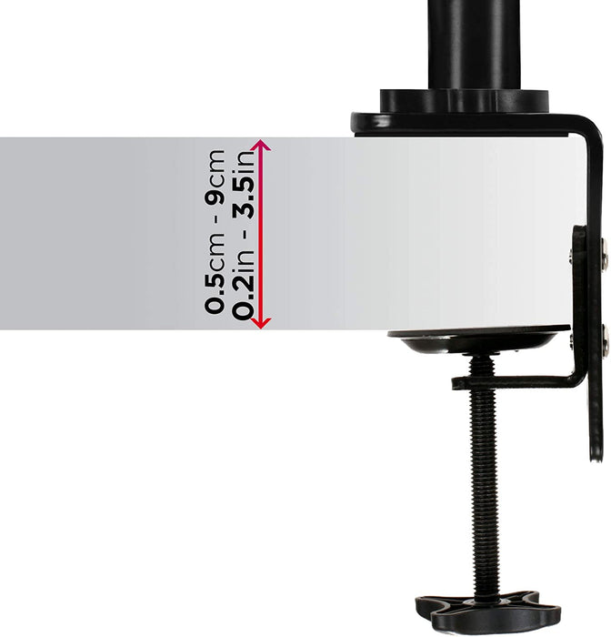 Duronic DMGM5X1 Supporto Monitor | Supporto da scrivania con luci LED Rosse Integrate | Altezza Regolabile e orientabile | per Monitor da 15-32 | capacità 8 kg | VESA 75/100