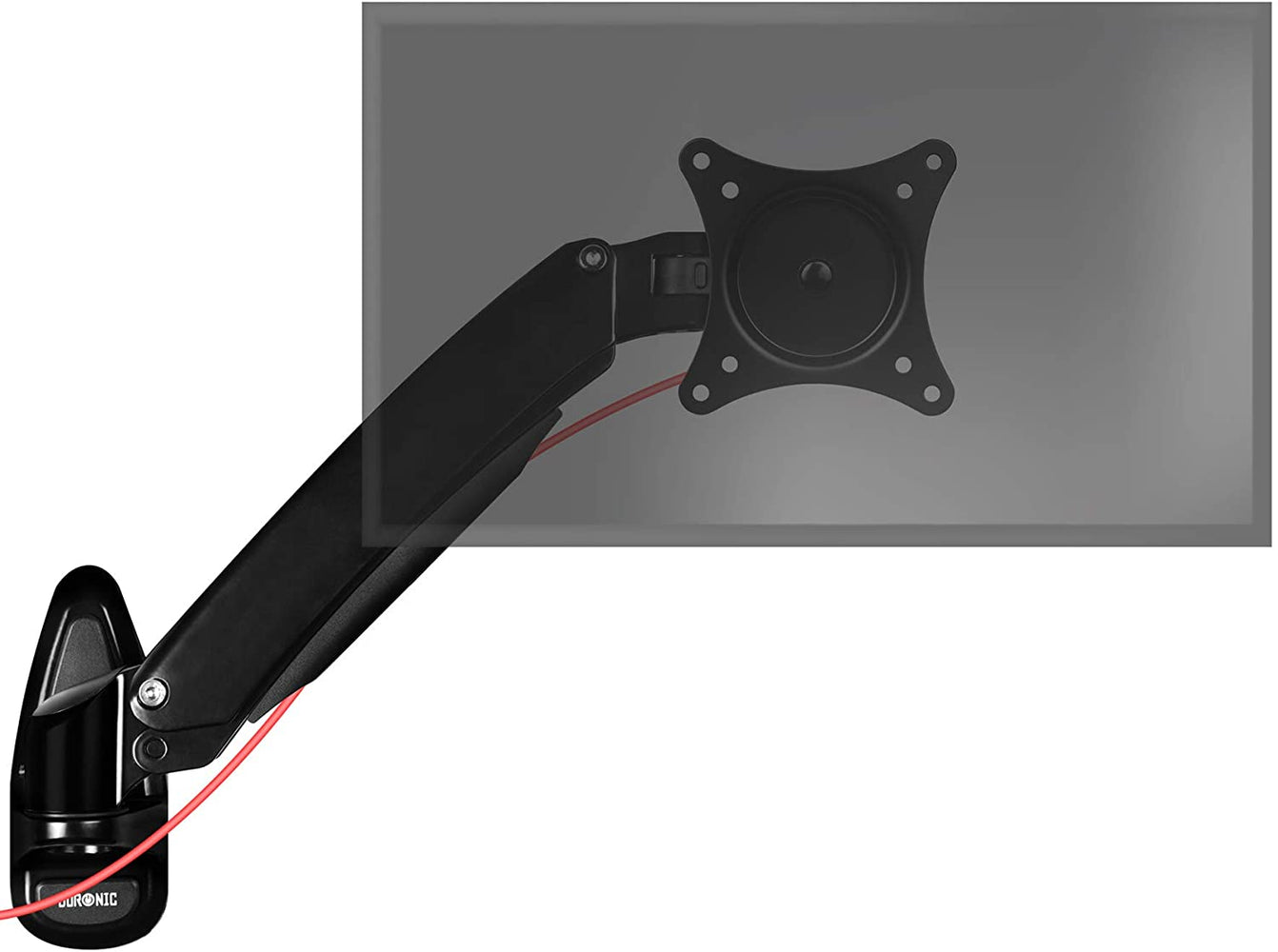 Duronic DM55W1X1 Supporto monitor da parete | Per schermi da 15 a 27 pollici | Inclinazione regolabile | Capacità 7,8kg |VESA 70 100 | Supporto ergonomico murale | Con ganci gestione cavi | Universale