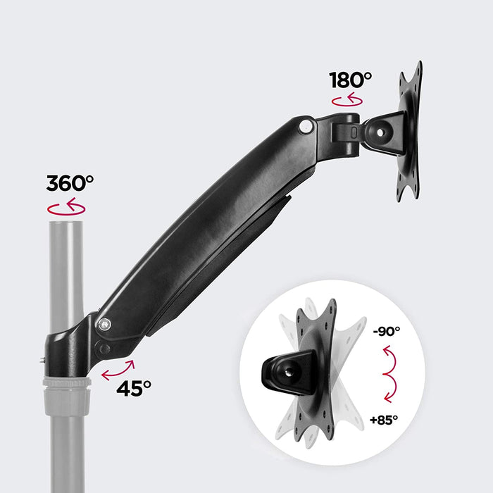 Duronic DML5S1 Braccio completo per supporto monito compatibile con la gamma DM55  Permette laggiunta di un monitor o accessorio con regolazione verticale