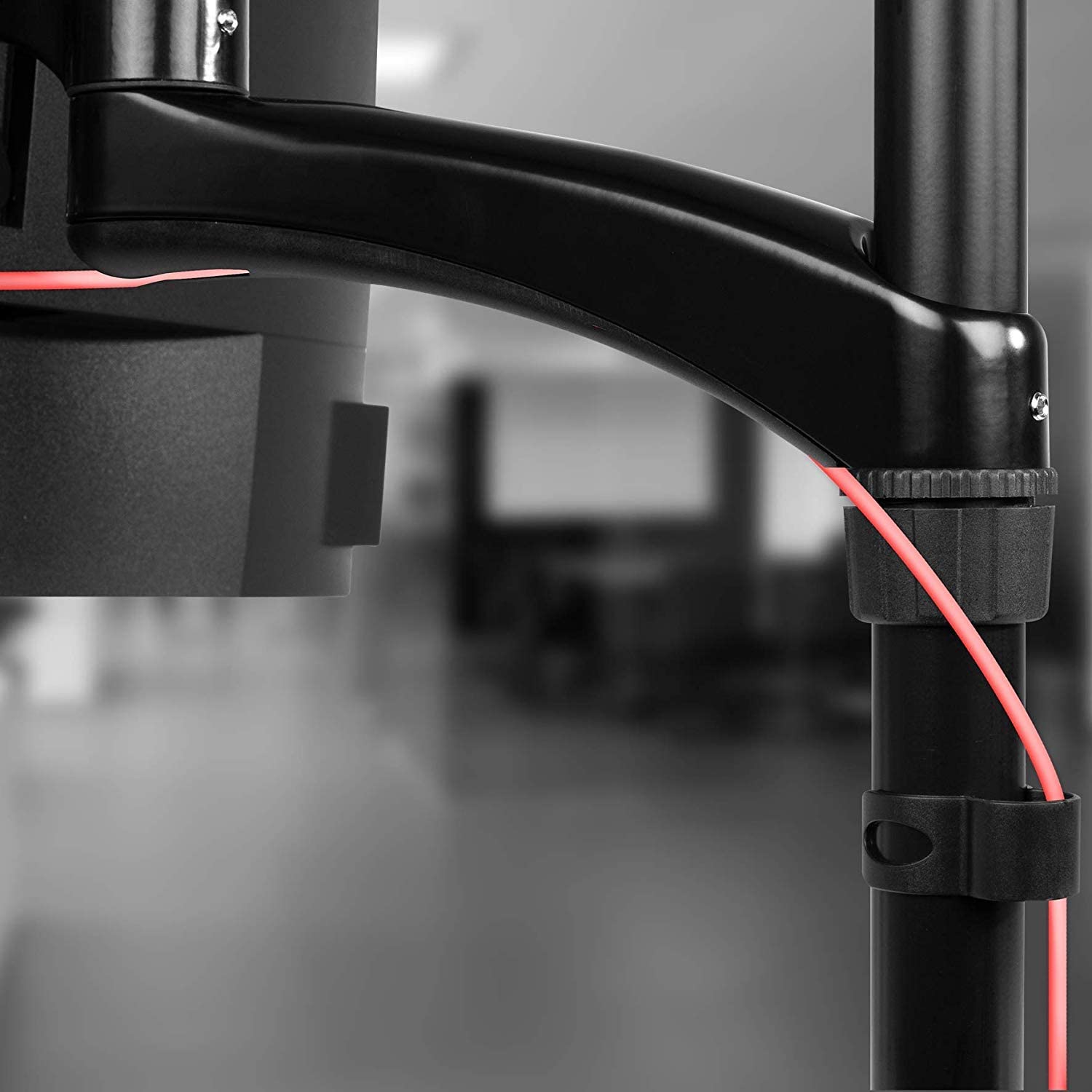 Duronic DM453 Braccio per 3 monitor da 15 a 27 pollici | Supporto schermi doppio | Inclinazione e altezza regolabile | VESA 75 100 | Supporto monitor ergonomico doppio articolato per PC nero