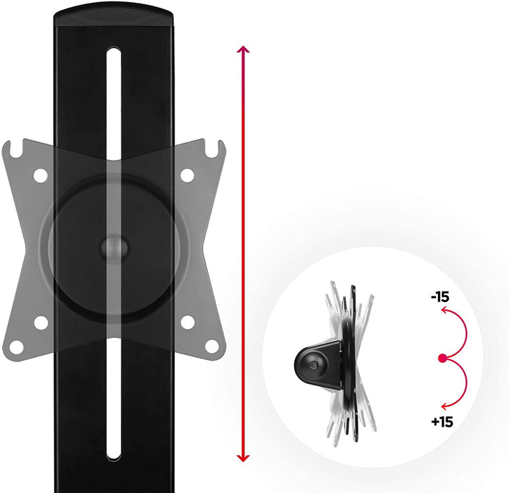 Duronic DM12D1 Supporto da scrivania per 1 monitor 17  27 staffa supporto monitor / schermo da tavolo VESA MAX 100 x 100mm struttura in acciaio base in metallo battuto portata 8kg