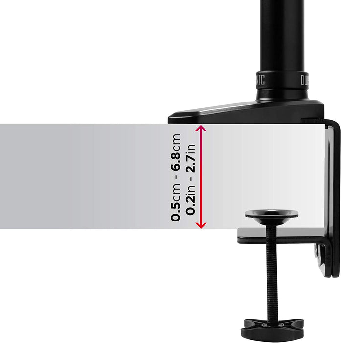 Duronic DM551X1 BK Braccio per un monitor da 15 a 27 pollici | Supporto per schermo singolo | Inclinabile e altezza facilmente regolabile | VESA 75 100 | Supporto monitor PC ergonomico con morsetto