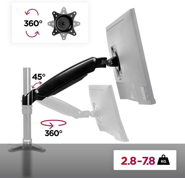 Duronic DML5S1 Braccio completo per supporto monito compatibile con la gamma DM55  Permette laggiunta di un monitor o accessorio con regolazione verticale