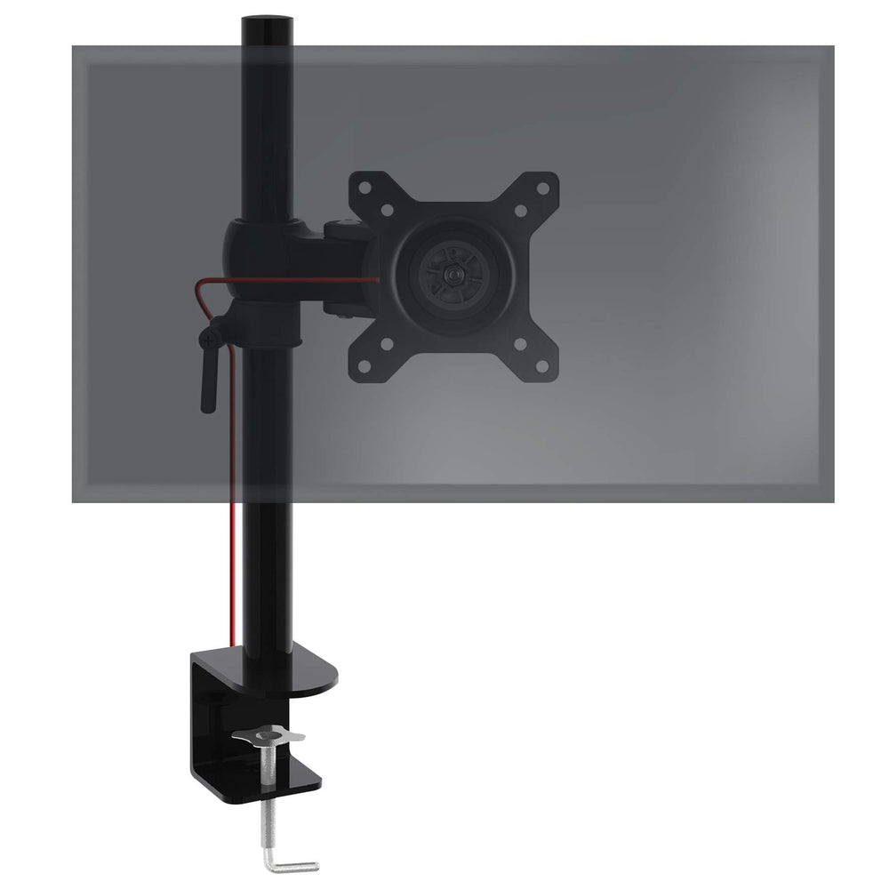 Duronic DM351X1 BK Braccio per un monitor da 13 a 27 pollici | Supporto per schermo singolo | Inclinazione e altezza regolabile | VESA 75 100 | Supporto monitor PC ergonomico con morsetto