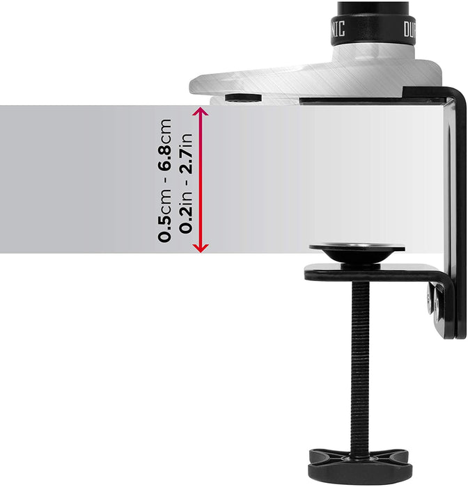 Duronic DM653 BK Braccio per 3 monitor da 15 a 27 pollici | Supporto schermi triplo | Inclinazione e altezza regolabile | VESA 75 100 | Supporto monitor con tensione gas per PC | Con morsetto