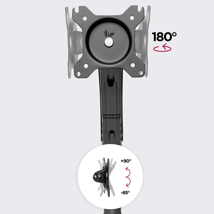 Duronic DMDC5X1 Supporto da scrivania monitor 13  24 staffa schermo con braccio estensore regolazione a gas morsetto tavolo VESA MAX 100 x 100mm struttura in acciaio INOX portata 6.5kg