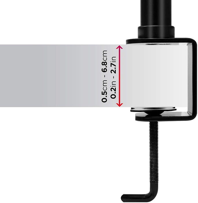 Duronic DM151X3 BK Supporto da scrivania per monitor 1332 | 8 kg con braccio estensore | Altezza regolabile | Inclinazione -15°/+15°, rotazione 180°, rotazione 360°| VESA 75/100