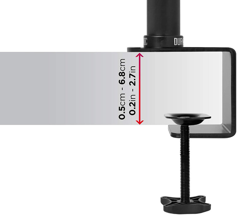 Duronic DM354 BK Braccio per 4 monitor da 13 a 27 pollici | Supporto schermi doppio | Inclinazione e altezza regolabile | VESA 75 100 | Supporto monitor ergonomico doppio articolato per PC nero