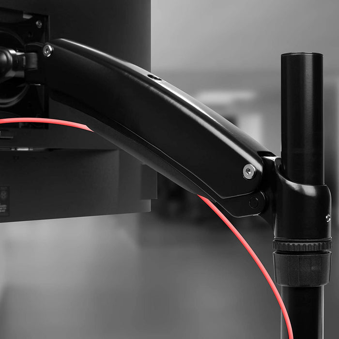 Duronic DM551X1 BK Braccio per un monitor da 15 a 27 pollici | Supporto per schermo singolo | Inclinabile e altezza facilmente regolabile | VESA 75 100 | Supporto monitor PC ergonomico con morsetto