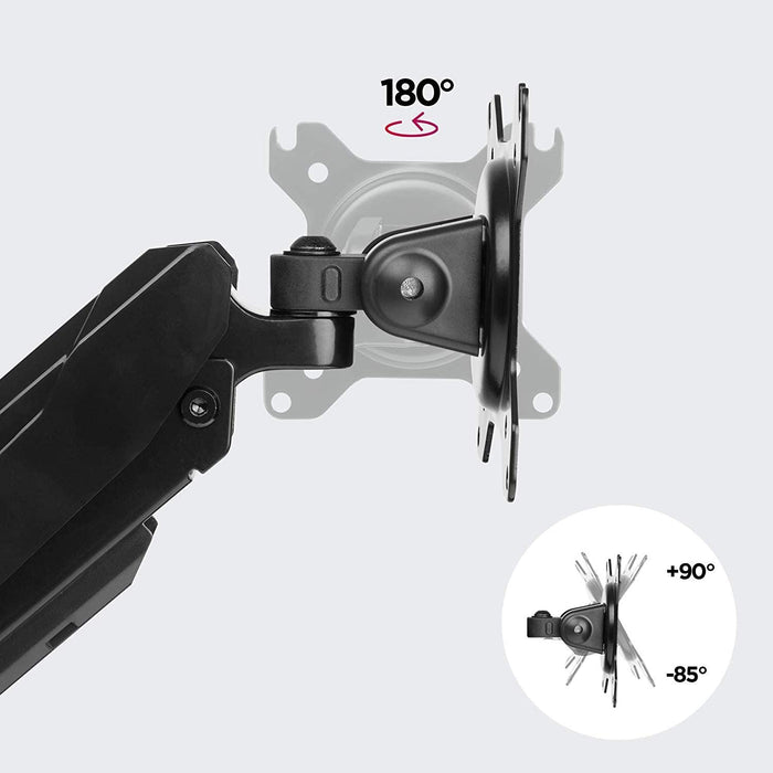 Duronic DMG52 Supporto da scrivania per 2 monitor 15  27 staffa schermo con due braccia regolazione a gas morsetto tavolo VESA MAX 100 x 100mm acciaio INOX portata 8kg