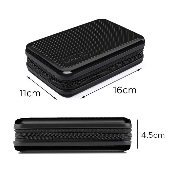 Duronic HDC3 BK Custodia rigida protettiva per disco rigido GPS carica batteria portatile | Borsa per dischi rigidi esterni 11 x 16 cm | nero | Alluminio antiurto | Leggero e Compatto