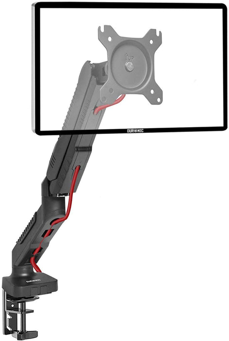 Duronic DMDC5X1 Supporto da scrivania monitor 13  24 staffa schermo con braccio estensore regolazione a gas morsetto tavolo VESA MAX 100 x 100mm struttura in acciaio INOX portata 6.5kg