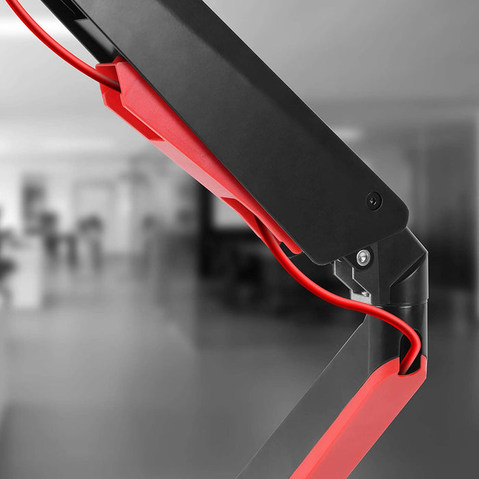 Duronic DMGM5X1 Supporto Monitor | Supporto da scrivania con luci LED Rosse Integrate | Altezza Regolabile e orientabile | per Monitor da 15-32 | capacità 8 kg | VESA 75/100