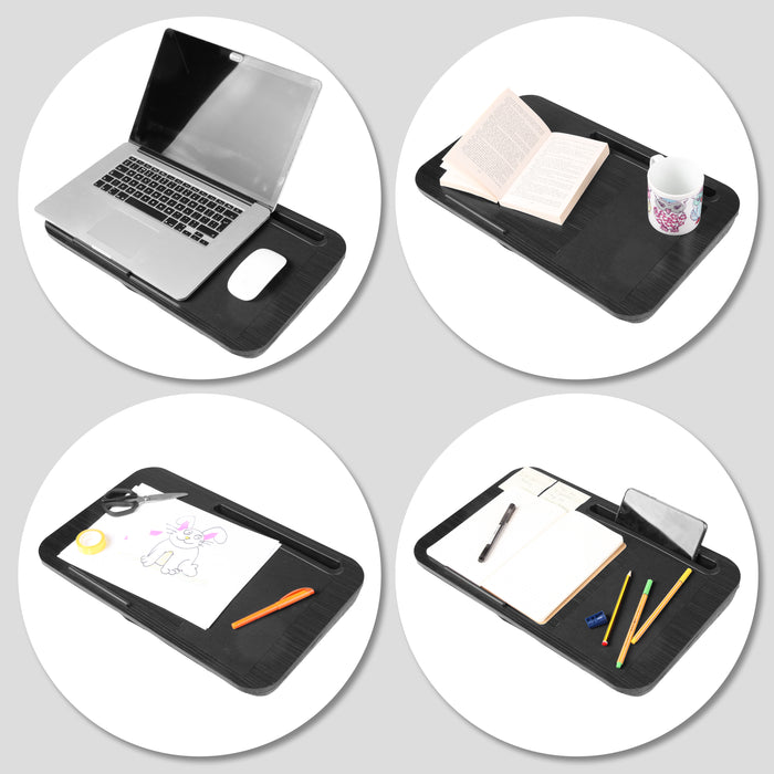 Duronic DML422 Supporto Laptop con imbottitura | Piattaforma Tablet con cuscino e maniglia integrata | Scrivania portatile | Vassoio ergonomico per letto, divano e auto