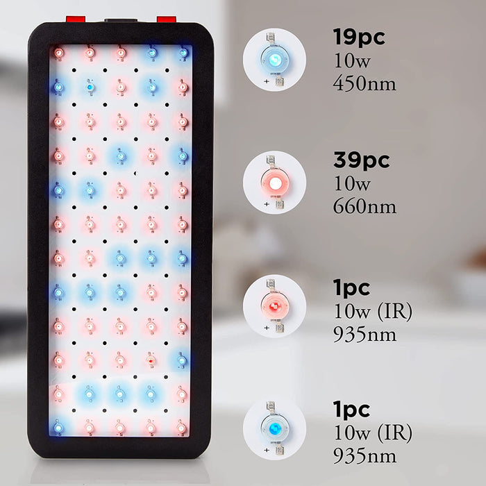 Duronic GLH60 Lampada da coltivazione a sospensione - Lampada per piante indoor 600 W - Lampada a spettro completo 60x LED: bianco, rosso e blu - 2 modalità: Veg & Bloom