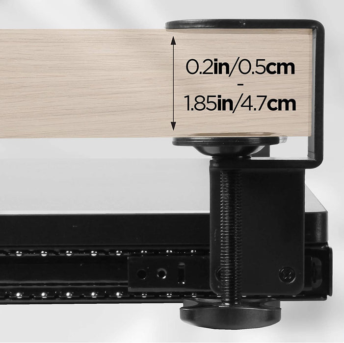 Duronic DKTPX2 Piattaforma per tastiera | Vassoio per tastiera e mouse | Supporto per tastiera con morsetto| Soluzione ergonomica per scrivania e postazione da lavoro | Vassoio estraibile