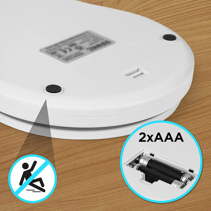 Duronic KS6000 WH/WH Bilancia da cucina - Bilancia ad alta precisione con display LCD retro illuminato - Portata 1g / 5 kg con ciotola bianca da 2L - Piattaforma bianca - Funzione Tara