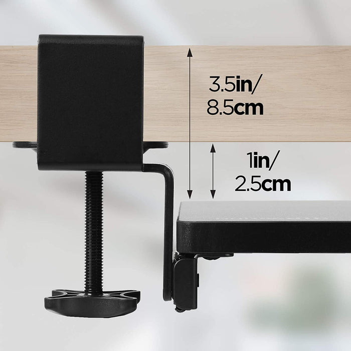 Duronic DKTPX2 Piattaforma per tastiera | Vassoio per tastiera e mouse | Supporto per tastiera con morsetto| Soluzione ergonomica per scrivania e postazione da lavoro | Vassoio estraibile