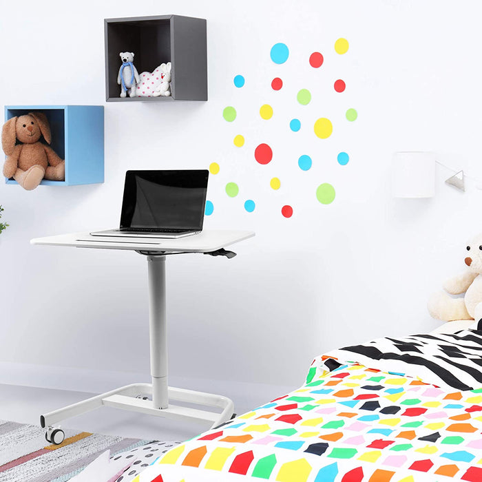 Duronic WPS77 Supporto per proiettore e scrivania ergonomica | Altezza regolabile con maniglia | Piattaforma 71x50 cm | Capacità 15 kg | Tavolo multiuso su ruote | Scrivania portatile per laptop