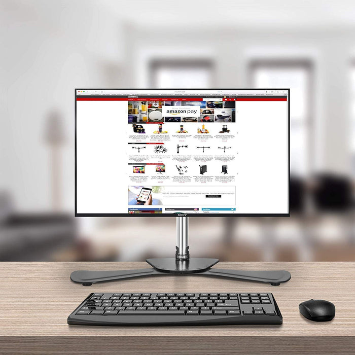 Duronic DM751 Supporto per 1 monitor - Base in acciaio per schermi fino a 24" - Altezza regolabile - Guida in alluminio per schermi fino a 8 kg - Inclinazione +/-15° - Rotazione schermi 360°