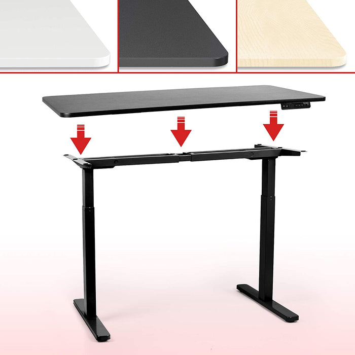 Duronic TM22 BK Telaio per scrivania elettrico - Altezza regolabile 71 - 116 cm - Postazione di lavoro ergonomica  Funzione memoria - 2 Livelli - Meccanismo doppio di sollevamento  Nero