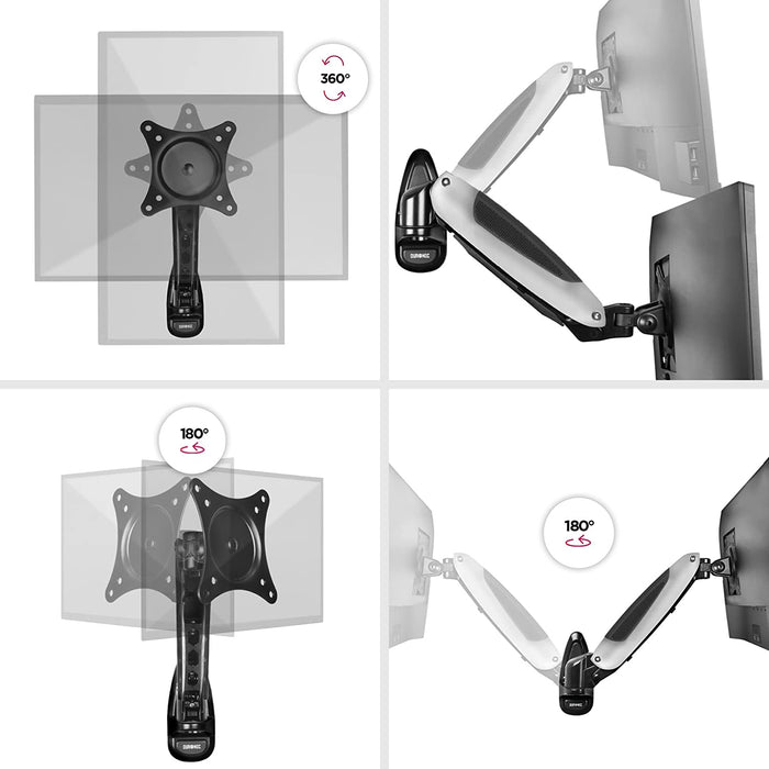 Duronic DM65W1X1 Supporto monitor da parete | Per schermi da 15 a 27 pollici | Inclinazione regolabile | Capacità 8 kg |VESA 70 100 | Supporto ergonomico murale | Con ganci gestione cavi | Universale