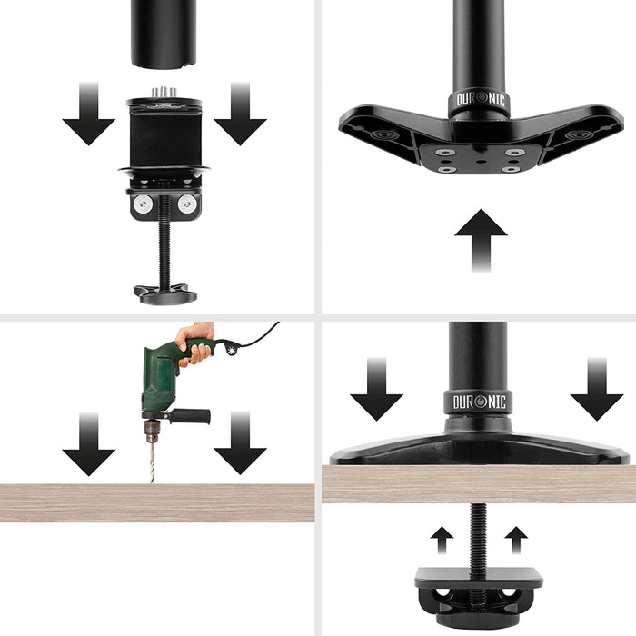 Duronic DM-GR-02 Grommet per supporti monitor della gamma DM45 / DM55 / DM65 Attraverso fori sulla scrivania Alternativa al morsetto