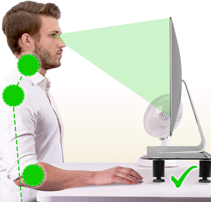 Duronic DM051 Supporto monitor scrivania dimensioni 62 x 24 cm - Supporto da tavolo in vetro temperato per monitor e Laptop - Capacità 40kg - Mensola ergonomica per scrivania
