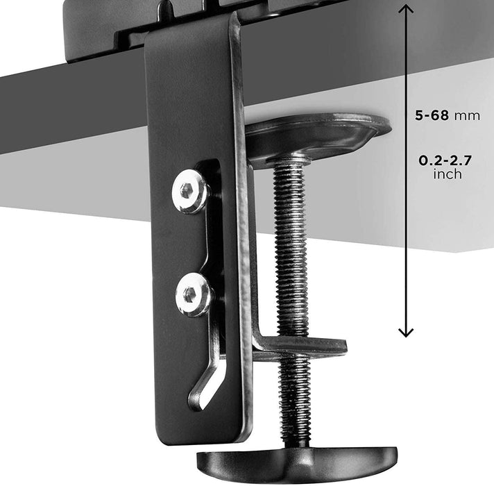 Duronic DMDC5X1 Supporto da scrivania monitor 13  24 staffa schermo con braccio estensore regolazione a gas morsetto tavolo VESA MAX 100 x 100mm struttura in acciaio INOX portata 6.5kg