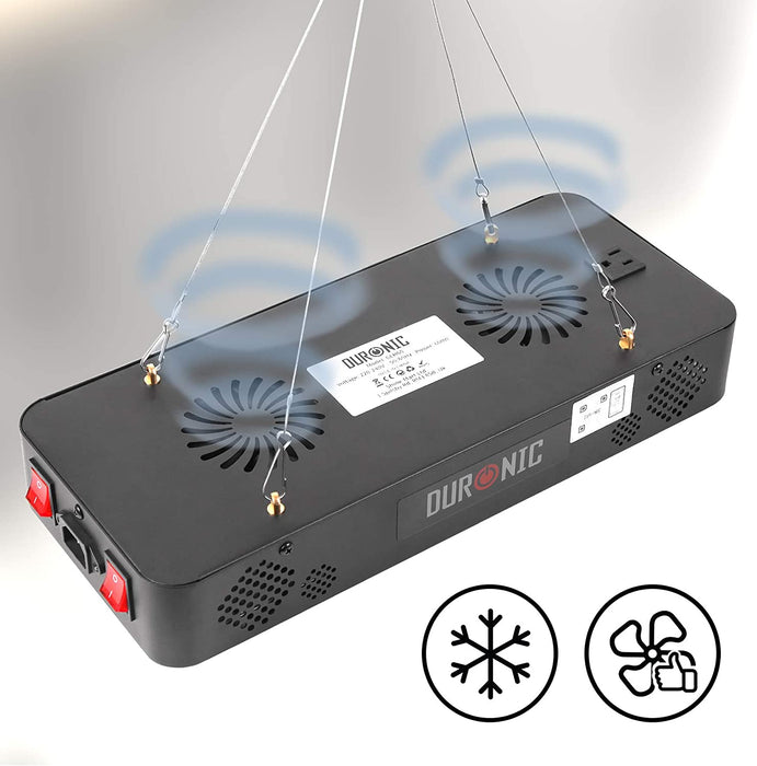 Duronic GLH60 Lampada da coltivazione a sospensione - Lampada per piante indoor 600 W - Lampada a spettro completo 60x LED: bianco, rosso e blu - 2 modalità: Veg & Bloom