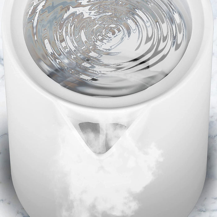 Duronic EK17 BK Bollitore acqua elettrico 2200W | Capacità 1,7 L | Spegnimento automatico | Base rotazione 360° | Filtro anticalcare | Bolli acqua bianco | Per Acqua Tè Tisane Caffè | Compatto