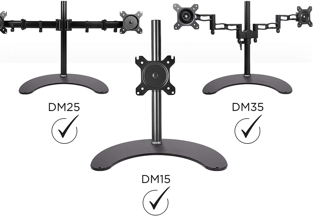 Duronic DM25D Supporto su base per Supporti monitor - Compatibile con la gamma Duronic DM15 DM25 DM35 DM453 - Base per supporto monitor per scrivania - Soluzione alternativa al morsetto  Acciaio