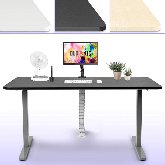 Duronic TT187 BK Piano scrivania  Ripiano scrivania 180 cm x 70 cm - Compatibile con telai da scrivania Duronic  Piano di lavoro per ufficio ergonomico  Nero