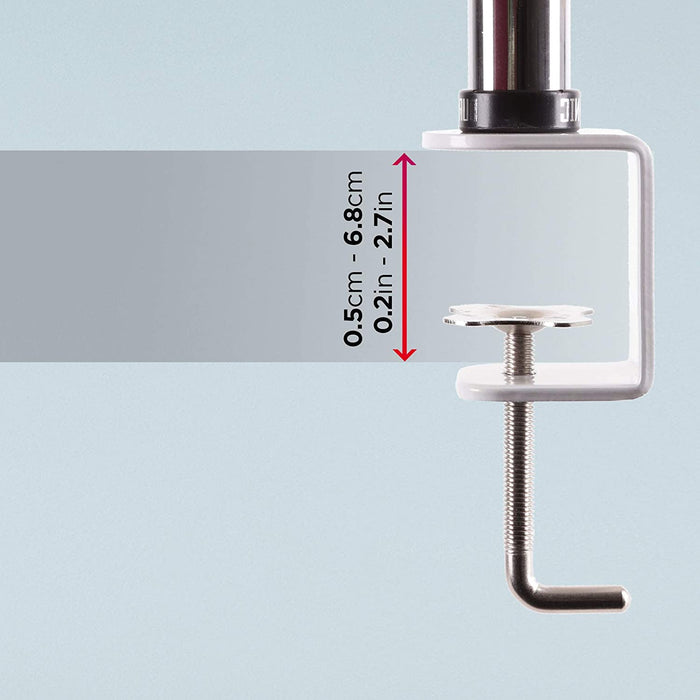 Duronic DM352 WE Braccio per 2 monitor da 13 a 27 pollici | Supporto schermi doppio | Inclinazione e altezza regolabile | VESA 75 100 | Supporto monitor ergonomico doppio articolato per PC bianco