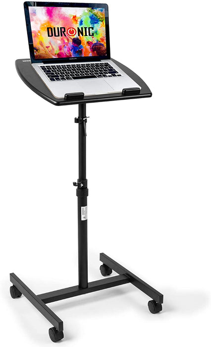 Duronic WPS27 Supporto per proiettore e scrivania ergonomica | Altezza e inclinazione regolabile | Piattaforma 50x40 cm | Capacità 10 kg | Tavolo multiuso su ruote | Scrivania portatile per laptop