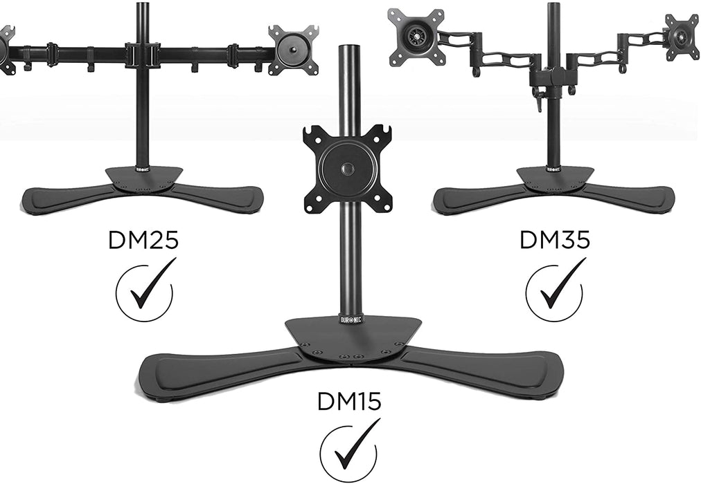 Duronic DM75 Supporto su base per Supporti monitor - Compatibile con la gamma Duronic DM15 DM25 DM35 DM453 - Base per supporto monitor per scrivania - Soluzione alternativa al morsetto - Acciaio