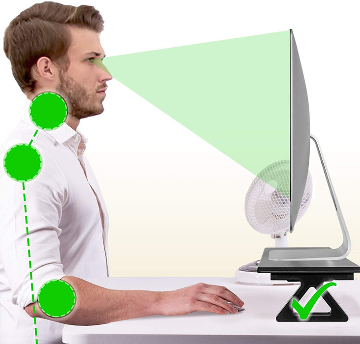 Duronic DM06-1 BK Supporto monitor scrivania dimensioni 62 x 30 cm - Supporto da tavolo altezza 15 cm per monitor e Laptop - Capacità 10kg - Mensola ergonomica per scrivania