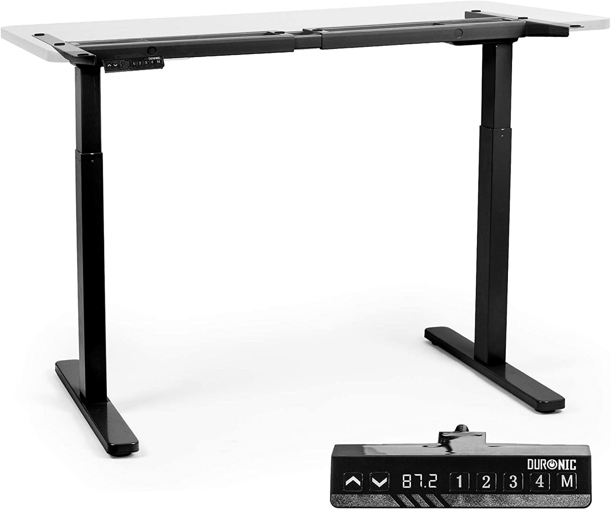 Duronic TM22 BK Telaio per scrivania elettrico - Altezza regolabile 71 - 116 cm - Postazione di lavoro ergonomica  Funzione memoria - 2 Livelli - Meccanismo doppio di sollevamento  Nero