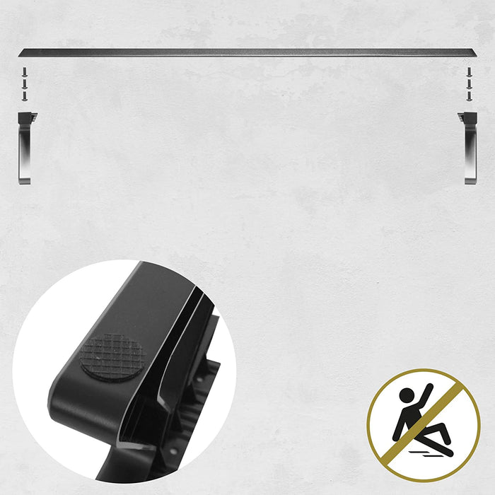 Duronic DM06-2 BK Supporto monitor scrivania dimensioni 81 x 30 cm - Supporto da tavolo altezza 15 cm per monitor e Laptop - Capacità 10kg - Mensola ergonomica per scrivania