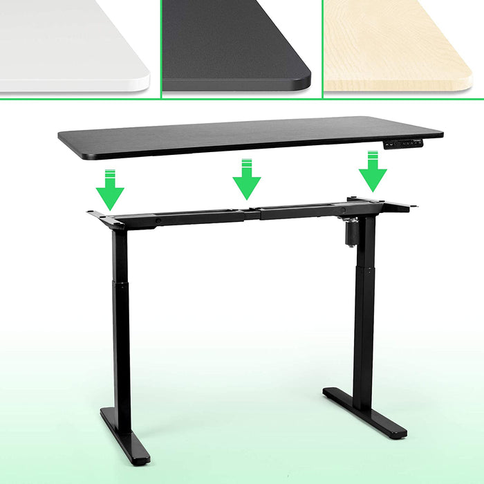 Duronic TM12 BK Telaio per scrivania elettrico - Altezza regolabile 71 - 116 cm - Postazione di lavoro ergonomica  Funzione memoria  2 Livelli - Meccanismo singolo di sollevamento - Nero