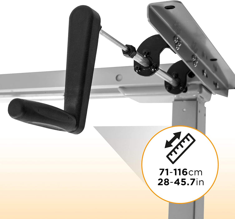 Duronic TM00 GY Telaio per scrivania - Altezza regolabile 71 - 116 cm manuale - Postazione di lavoro ergonomica - 2 Livelli - Robusta e personalizzabile  Argento