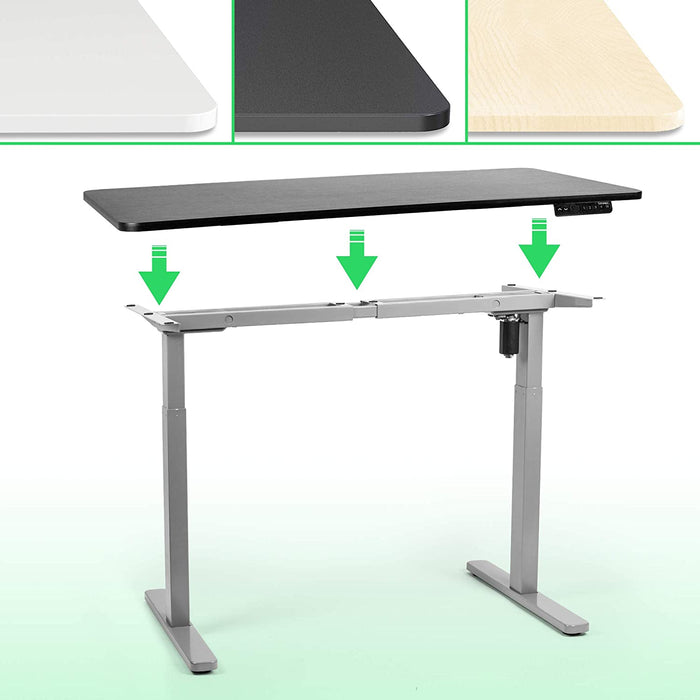 Duronic TM12 GY Telaio per scrivania elettrico - Altezza regolabile 71 - 116 cm - Postazione di lavoro ergonomica  Funzione memoria - 2 Livelli - Meccanismo singolo di sollevamento - Argento