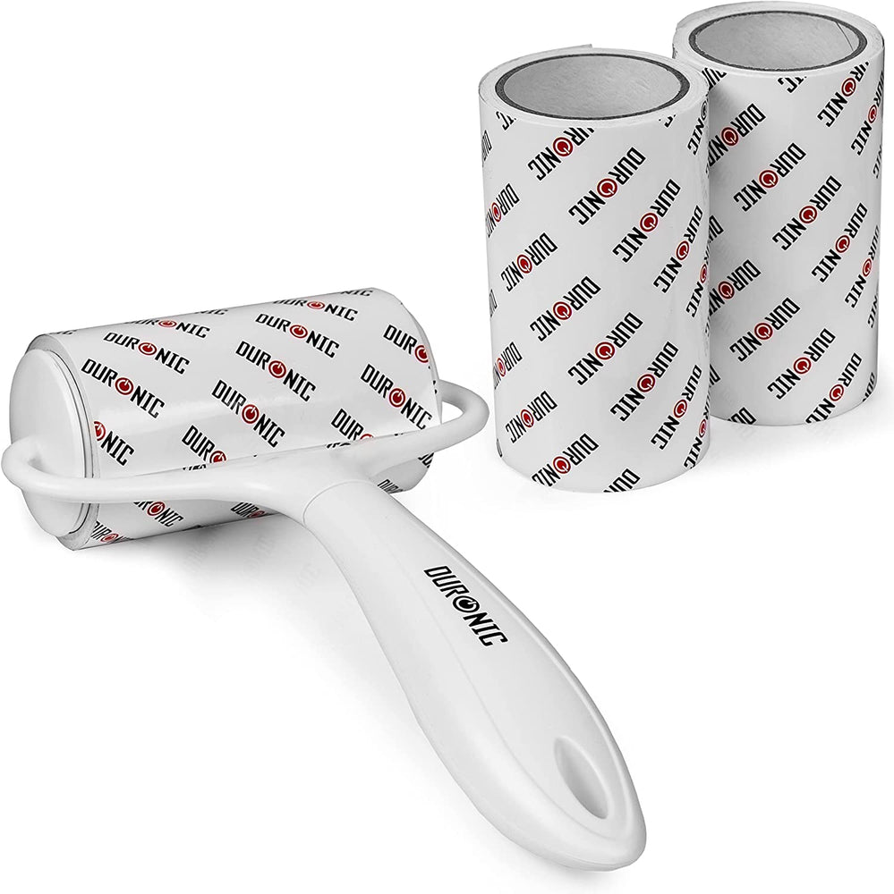 Duronico ROLL1X2 Rullo levapelucchi con 2 ricariche | 120 strappi extra adesivi | Lint remover per abbigliamento | Rullo adesivo per peli di animali | Rulli per lanugine e pelucchi