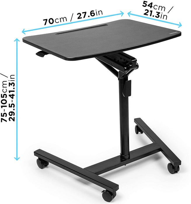 Duronic WPS37 Supporto per proiettore - Tavolo videoproiettore - Supporto mobile per laptop, PC portatile - Altezza regolabile - Carrello mobile con ruote - Ideale per presentazioni