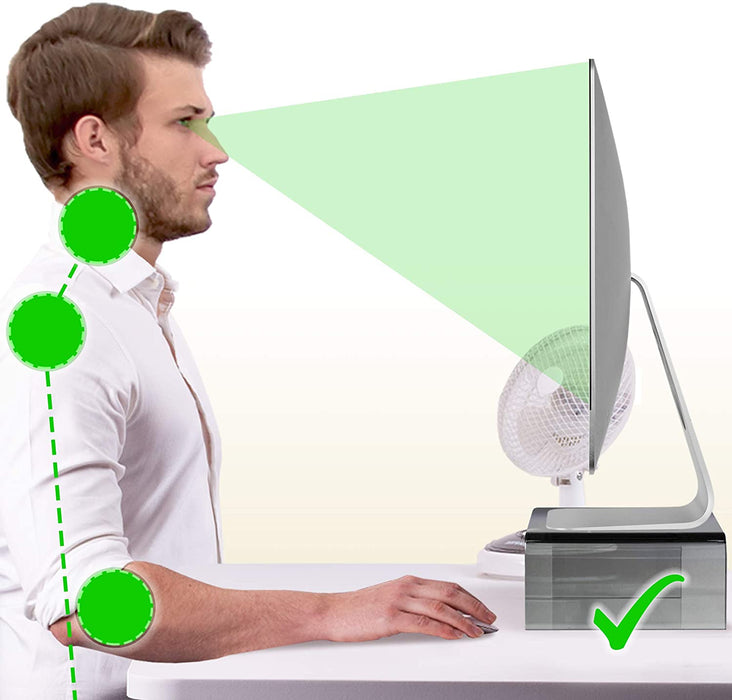 Duronic DM054 Supporto monitor scrivania dimensioni 50 x 20 cm - Supporto da tavolo in vetro acrilico per monitor e Laptop - Capacità 30kg - Mensola ergonomica per scrivania