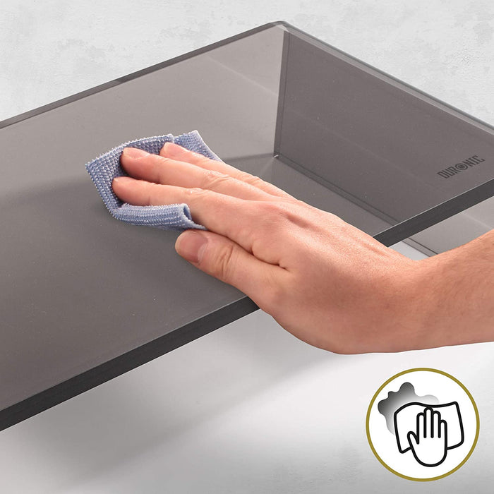 Duronic DM054 Supporto monitor scrivania dimensioni 50 x 20 cm - Supporto da tavolo in vetro acrilico per monitor e Laptop - Capacità 30kg - Mensola ergonomica per scrivania